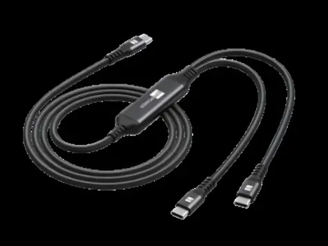 ER POWER USB-C nabíjecí rozdvojka černá / Kabel / 1x USB-C / 2x USB-C / PD 100W / nylonový opletenec