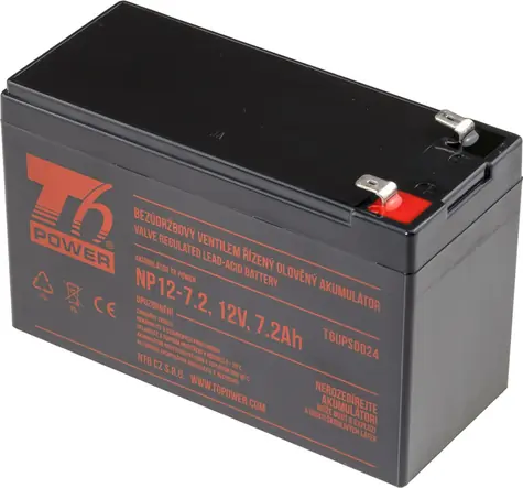 T6 Power NP12-7.2 / Akumulátor / 12V / 7,2Ah / VRLA / Faston F2