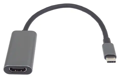 PremiumCord Převodník USB-C na HDMI šedá / Redukce / 4K 30Hz / kovové pouzdro