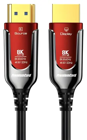 PremiumCord HDMI 2.1 Ultra High Speed 25 m / Optický fiber kabel / 8K@60Hz / zlacené