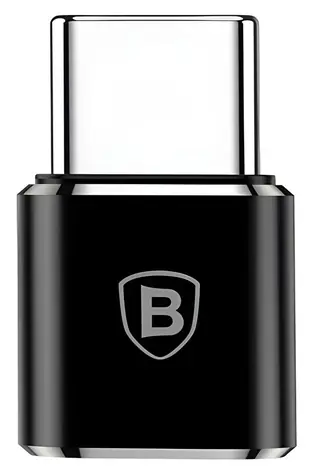 Baseus adaptér microUSB-USB-C černá / Adaptér / Rychlonabíjení 2A / Přenos dat 480 Mb/s / Hliníkové tělo