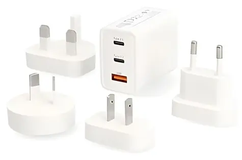 Nedis Cestovní adaptér GaN 65 W bílá / Cestovní adaptér / 100-240 V AC / 50/60 Hz