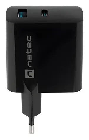Natec Ribera GaN černá / Nabíječka / GaN / 45 W / 1x USB-A / 1x USB-C / PD 3.0