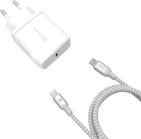 Adam Elements Omnia F1 bílá / Síťová nabíječka / USB-C / 20W / PD 3.0, QC 3.0