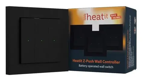 Heatit Z-Push Wall Controller černá RAL 9011 / Nástěnný ovladač
