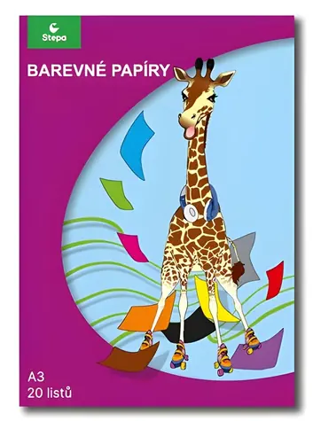 STEPA Barevný papír A3 / Papír / 80 g/m2 / 20 listů / mix barev