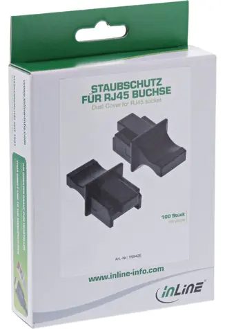 InLine ochranná krytka konektoru RJ45 černá / Krytka / Proti prachu