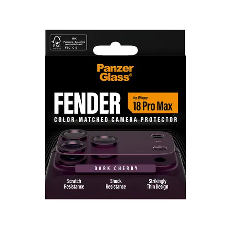 PanzerGlass FENDER iPhone 18 Pro Max Dark Cherry / Ochrana fotoaparátu / Silikon