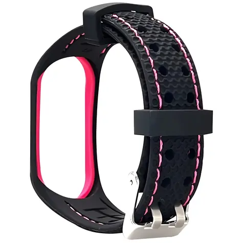 Beline Sport Strap černo-růžová / Sportovní silikonový řemínek / Xiaomi Mi Band 5, Mi Band 6