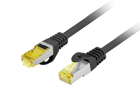 Patchcord kat.6A 1m černá / Patch kabel / S/FTP / LSZH / CU / Fluke Passed