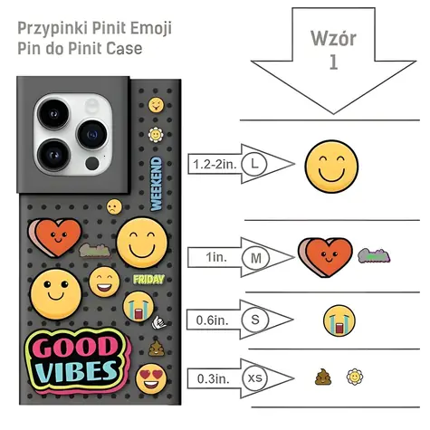 Pinit Emoji Pin vzor 1 / Sada špendlíků pro Pinit Case / 6 ks