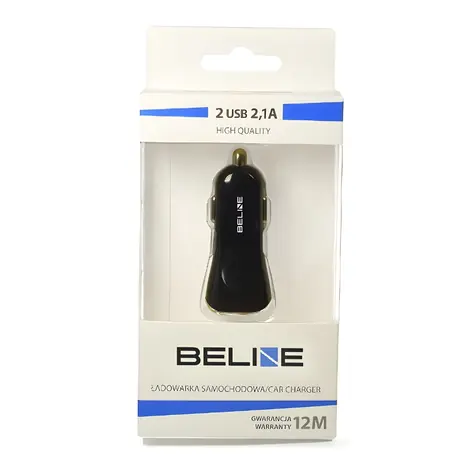 Beline Autonabíječka 2xUSB černá / Autonabíječka / 2,1 A / bez kabelu