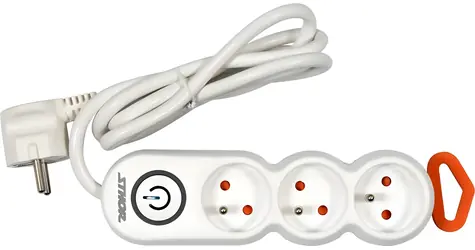 Sthor Prodlužovací kabel kancelářský / Prodlužovací kabel / 3 zásuvky / 1,5 m / s vypínačem / 3500 W