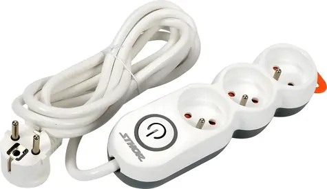 Sthor Prodlužovací kabel 3 zásuvky / Prodlužovací kabel / 3 m / 3500 W / vypínač / uzemněný