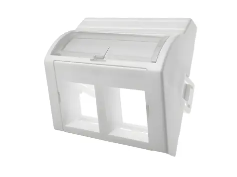 Adaptér 45x45 pro 2x RJ45 zahnutý rohový / Adaptér / Pro keystone moduly