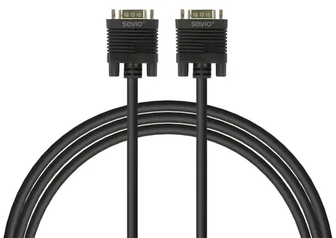 CL-202 VGA kabel černý / Propojovací video kabel / VGA (D-Sub) - VGA (D-Sub) / 1,8 m / s ferity
