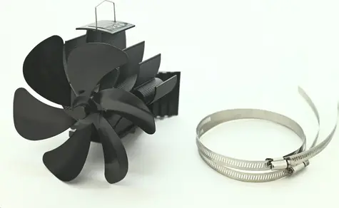 Cattara THRONE černá / Krbový ventilátor / na kouřovod 160 mm / termoelektrický