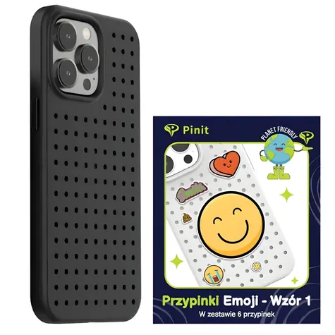Pinit Dynamic Case + Emoji Pin černá / Pouzdro / Apple iPhone 14 Pro 6.1
