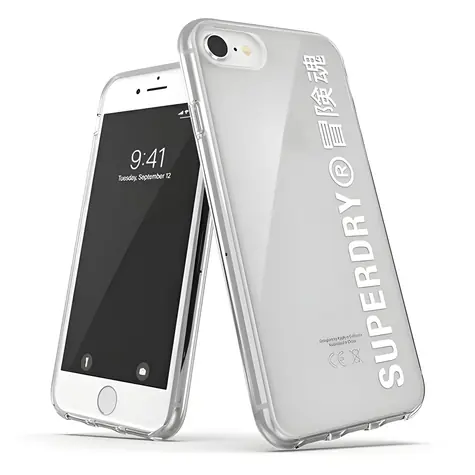 SuperDry Snap čirá/bílá / Kryt / Apple iPhone 6/6s/7/8/SE 2020/SE 2022