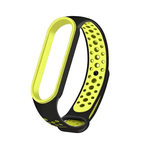 Beline Design černo-zelená / Řemínek pro Xiaomi Mi Band 5/6/7 / silikonový