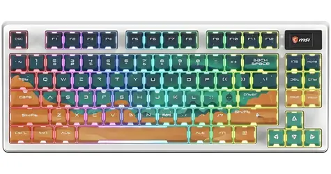 MSI FORGE GK600 TKL White Mars / Herní klávesnice / drátová / US layout / podsvícená / 83 kláves