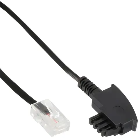 InLine telefonní kabel TAE-F - RJ45 černá / Kabel / 0,5 m