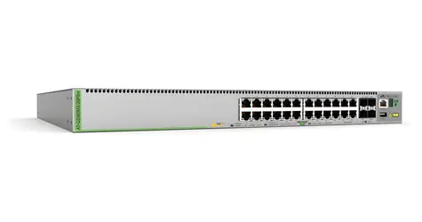 Allied Telesis L3 Stack switch PoE+ 20x GbE + 4x Multi-Gig šedá / Switch / 24 portů / L3 řízený / PoE+ / Stohovatelný