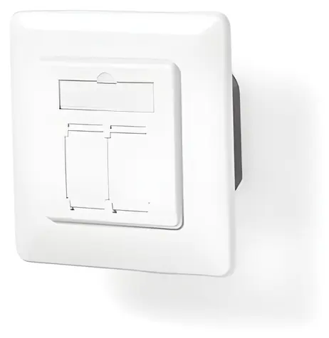 Nedis Síťová zásuvka 2x RJ45 bílá / Síťová zásuvka / Cat.7 / zápustná montáž / pozlacené kontakty
