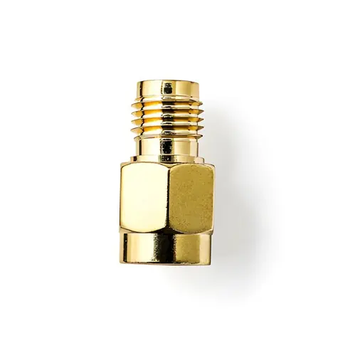Nedis SMA adaptér RP-SMA(F) - SMA(M) zlatá / Adaptér / Pozlacené kontakty / 50 Ohm / 2 ks
