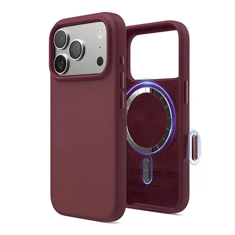 Elago Silicone Case MagSafe Camera Control Burgundy / Kryt / pro Apple iPhone 17 Pro Max / Silikon