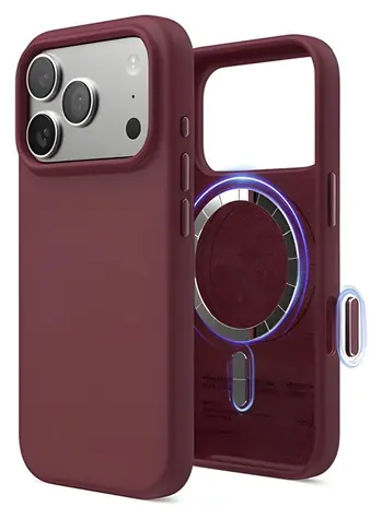 Elago Silicone Case MagSafe Camera Control Burgundy / Kryt / pro Apple iPhone 17 Pro / Silikon