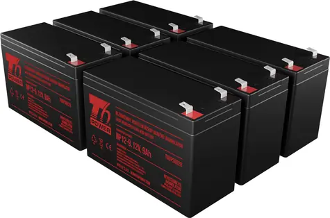 T6 Power náhradní baterie EBM 1920W / Bateriová sada pro UPS / 12V / 6x 9Ah / 648VAh