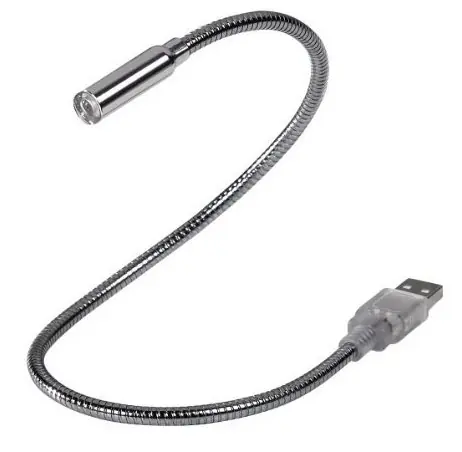 PremiumCord USB lampička stříbrná / USB lampička / 35 cm / 0,9 W