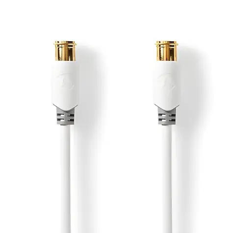 Nedis anténní kabel Quick-F(M) - Quick-F(M) pozlacený bílá / Kabel / 75 Ohm / 90 dB / dvojité stínění / 10 m