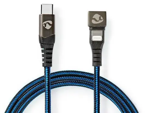 Nedis Lightning kabel 1 m / Datový kabel / USB-C (M) - Lightning 8-pin (M) / USB 2.0 / 480 Mbps / 60 W / opletený