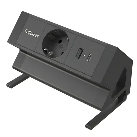 Fellowes Stolní zásuvka USB-A a USB-C černá / Stolní zásuvka / 230V / USB-C 30W / USB-A 18W / kabel 2 m
