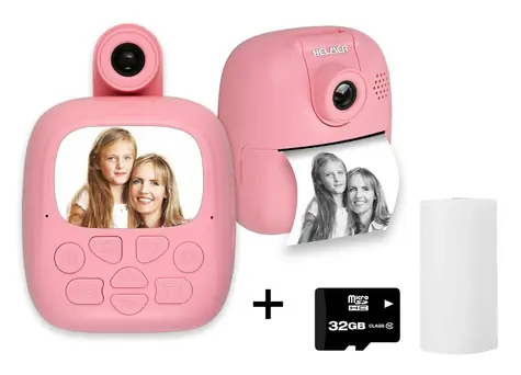 HELMER TP02 růžová / Mini termotiskárna s fotoaparátem / 2,0