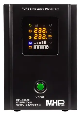 Carspa MHPower MPU-700-12 / Záložní zdroj UPS / 700 W / čistý sinus / 12V