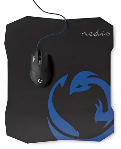 Nedis Herní set myš a podložka / Herní myš / Kabelová / DPI 800–1600 / 6 tlačítek / 1,5 m