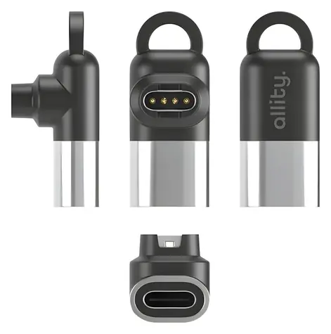 Allity AGA-161 Garmin/USB-C šedá / Adaptér / Pro nabíjení hodinek Garmin / USB-C