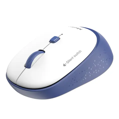 Meetion R571 bílo-modrá / Myš / Bezdrátová 2.4 GHz / 1600 DPI / 4 tlačítka