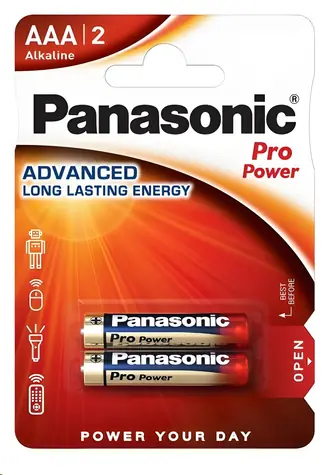 Panasonic Pro Power LR03PPG/2BP / Alkalická baterie / AAA / 1,5 V / 2 ks / Blistr