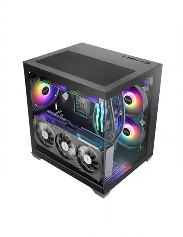 Tacens MARS MC-VIEW3 černá / Počítačová skříň / Mini Tower / mATX / Mini-ITX / tvrzené sklo / 3x 120mm ARGB