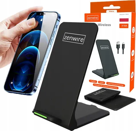 Zenwire X18A / Bezdrátová nabíječka / Qi / USB-C / 15W / rychlonabíjení