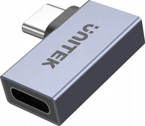 Unitek Adaptér USB-C na USB-C 90° plochý / Adaptér / 40 Gbps