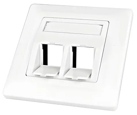 Schrack Datová zásuvka pod omítku pro 2 moduly 45° RAL9010 / Datová zásuvka / 2 porty / prázdná / IP20