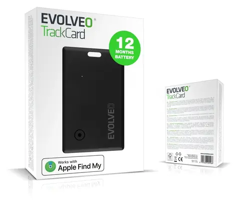 EVOLVEO TrackCard černý / Lokátor / velikost platební karty / Apple Find My / Bluetooth 5.2