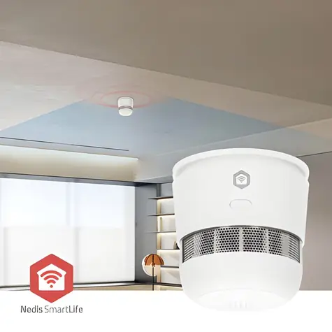 Nedis SmartLife Detektor kouře Zigbee 3.0 bílá / Detektor kouře / 85 dB / baterie 36 měsíců / EN 14604