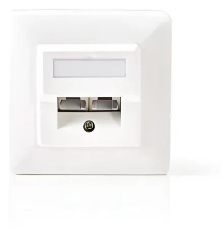 Nedis Nástěnná zásuvka 2x RJ45 CAT5e bílá / Zásuvka / zápustná montáž / pozlacené kontakty