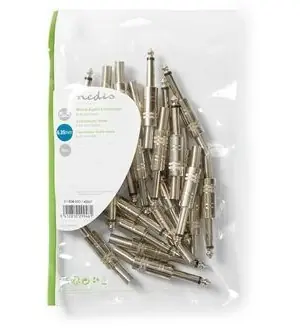 Nedis Jack konektor 6.35 mm (M) poniklovaný / Konektor / Pájecí / Přímý / 25 ks